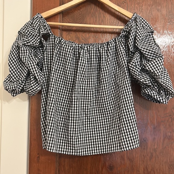 Aqua - Off the shoulder gingham top - Picture 2 of 3